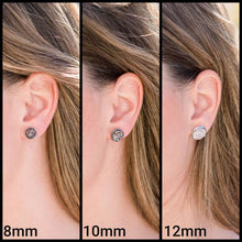 Load image into Gallery viewer, Rose Gold Druzy Stud Earrings