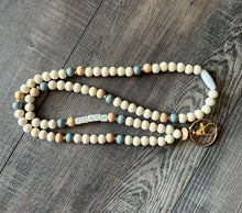 Load image into Gallery viewer, Teach Grey and Wood Beaded Lanyard with Breakaway Clasp
