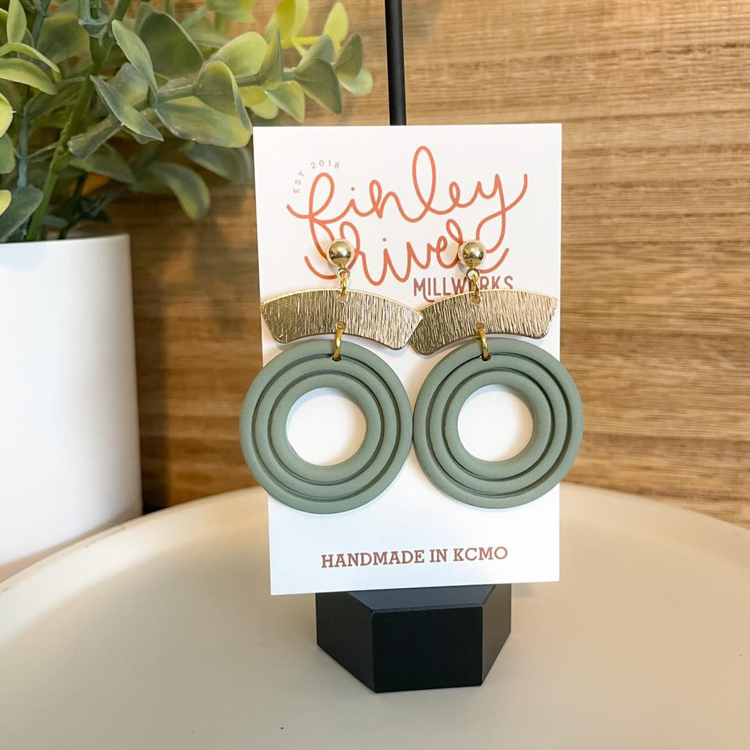 Olive Circle of Love Earrings