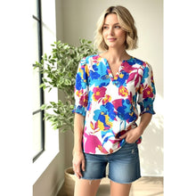 Load image into Gallery viewer, Staccato Smocked Sleeve Floral Top
