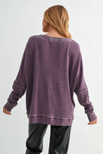 Load image into Gallery viewer, Plum One Size Waffle Ribbed Pullover
