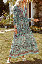 Load image into Gallery viewer, Boho Blossom Backless Maxi Dress
