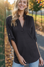 Load image into Gallery viewer, Heimish Button Sleeve Collared Top
