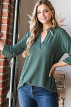 Load image into Gallery viewer, Heimish Roll-Up Sleeve Mandarin Collar Top
