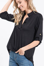 Load image into Gallery viewer, Heimish Button Sleeve Collared Top
