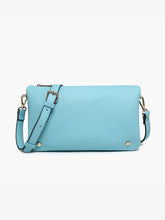 Load image into Gallery viewer, Phiona Studded Flapover Crossbody: Seafoam
