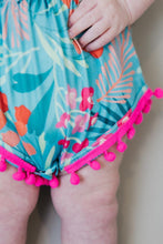 Load image into Gallery viewer, Totally Tropical Pom Pom Romper
