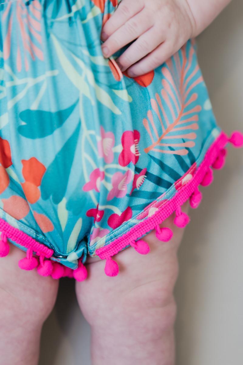 Totally Tropical Pom Pom Romper