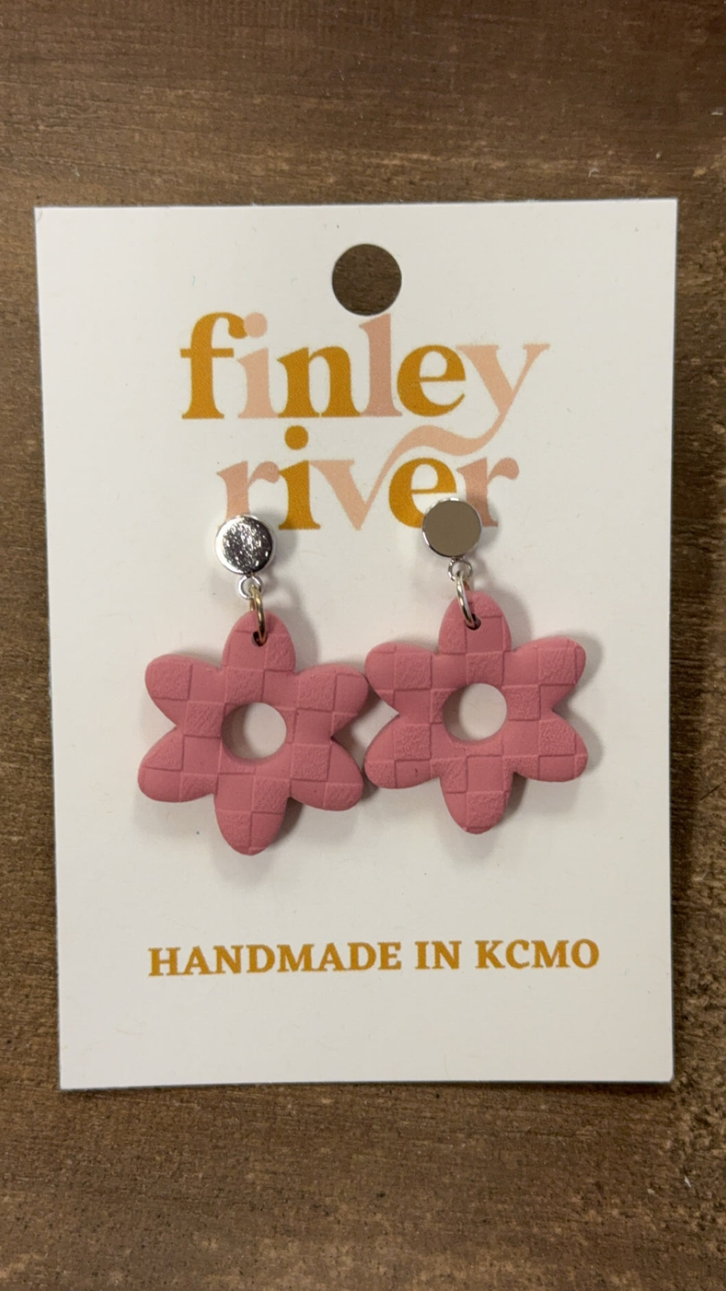 Finley River Pink Flower Earrings