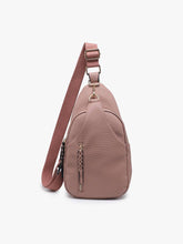 Load image into Gallery viewer, Nikki Dual Compartment Crossbody Sling Bag: Dusty Rosewood
