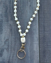 Load image into Gallery viewer, Gold Heart Beaded Lanyard with Breakaway Clasp
