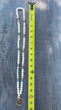 Load image into Gallery viewer, Teach Grey and Wood Beaded Lanyard with Breakaway Clasp
