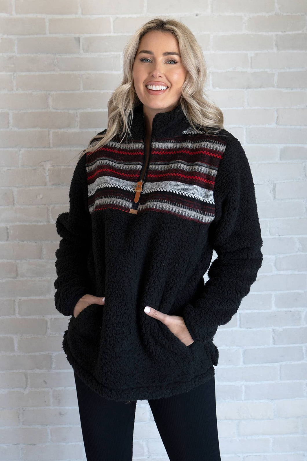 Lydia Contrast Sherpa Pullover