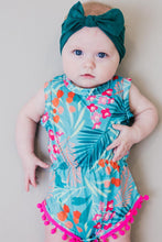 Load image into Gallery viewer, Totally Tropical Pom Pom Romper
