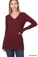 Load image into Gallery viewer, Cotton V Neck Long Sleeve Top
