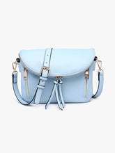 Load image into Gallery viewer, Aubree Flapover Multi-compartment Crossbody Bag: Olive
