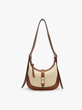 Load image into Gallery viewer, Ariana Straw Shoulder Bag: Natural/Brown
