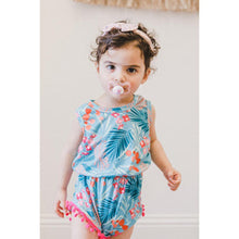 Load image into Gallery viewer, Totally Tropical Pom Pom Romper
