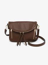 Load image into Gallery viewer, Aubree Flapover Multi-compartment Crossbody Bag: Olive
