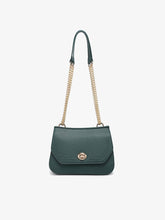 Load image into Gallery viewer, Lottie Twist Lock Crossbody Bag w/ Chain Strap: Hunter Green
