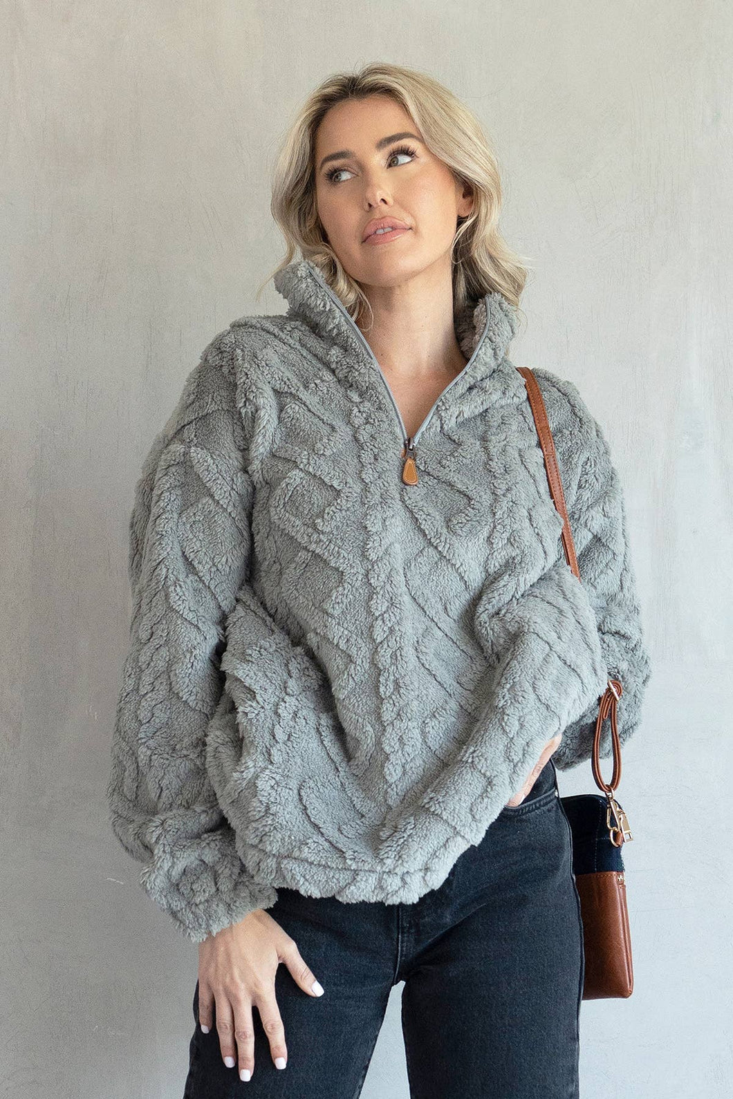 Grey Sherri Textured Sherpa