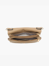 Load image into Gallery viewer, Phiona Studded Flapover Crossbody: Sand
