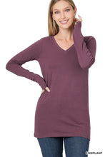 Load image into Gallery viewer, Cotton V Neck Long Sleeve Top
