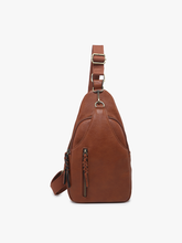 Load image into Gallery viewer, Nikki Dual Compartment Crossbody Sling Bag: Dusty Rosewood
