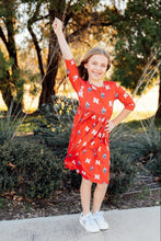 Load image into Gallery viewer, Husker 3/4 Sleeve Twirl Dress
