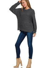 Load image into Gallery viewer, Exposed Seam Round Neck Sweater

