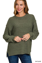 Load image into Gallery viewer, Exposed Seam Round Neck Sweater
