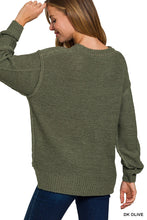 Load image into Gallery viewer, Exposed Seam Round Neck Sweater
