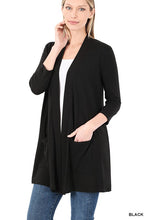 Load image into Gallery viewer, Open Front Cardigan with Pockets
