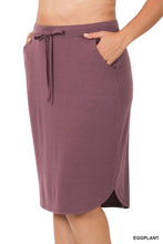 Load image into Gallery viewer, PLUS SELF TIE TULIP HEM SKIRT WITH SIDE POCKETS
