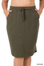 Load image into Gallery viewer, PLUS SELF TIE TULIP HEM SKIRT WITH SIDE POCKETS
