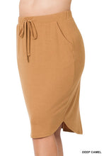 Load image into Gallery viewer, PLUS SELF TIE TULIP HEM SKIRT WITH SIDE POCKETS
