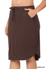 Load image into Gallery viewer, PLUS SELF TIE TULIP HEM SKIRT WITH SIDE POCKETS
