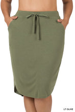 Load image into Gallery viewer, PLUS SELF TIE TULIP HEM SKIRT WITH SIDE POCKETS
