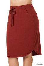 Load image into Gallery viewer, PLUS SELF TIE TULIP HEM SKIRT WITH SIDE POCKETS
