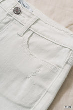 Load image into Gallery viewer, Distressed Cuffed Hem White Denim Shorts
