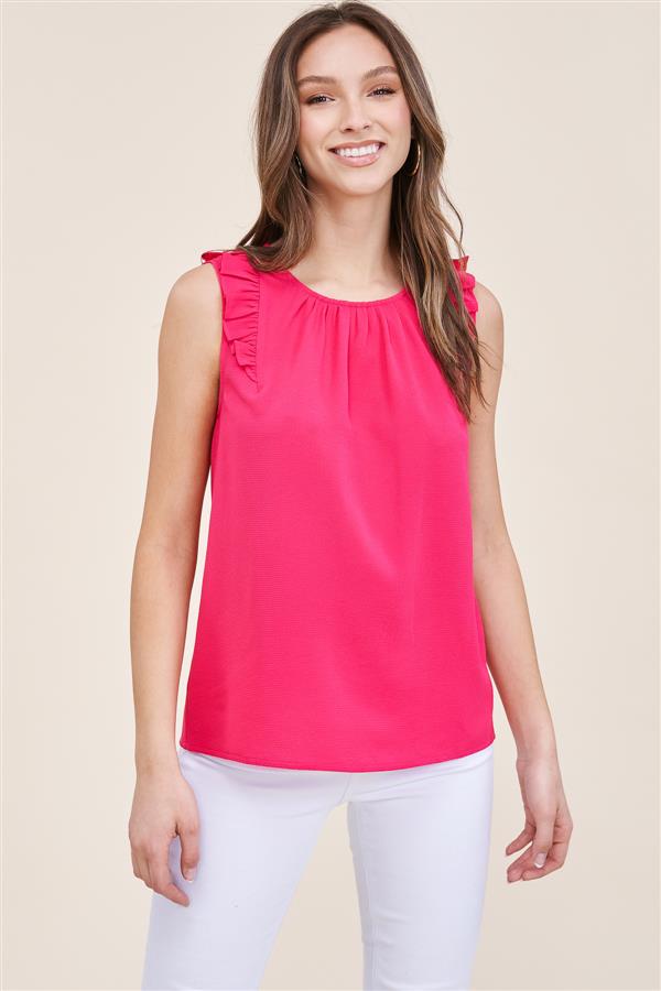Staccato Ruffle Sleeveless Top