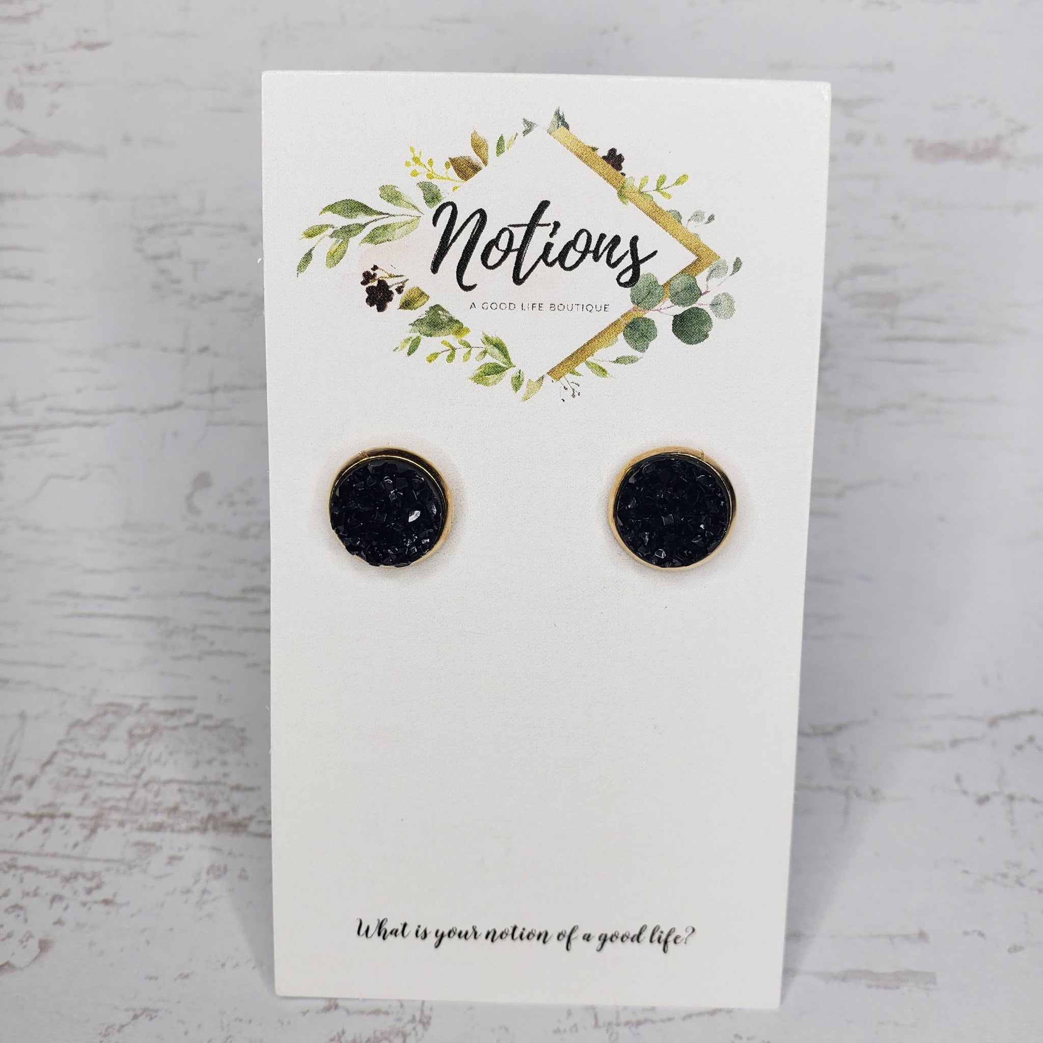 Notions Medium (10mm) Druzy Stud Earrings – Notions: a Good Life boutique